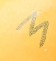 M jelzéssel: Retró csíkos váza, kerámia, minimális mázlepatanassal. m: 27 cm