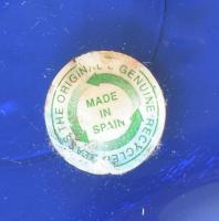 Spanyol kék csillag tál, jelzett, hibátlan, d: 26 cm