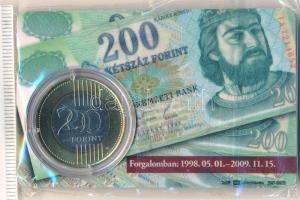 2009. 200Ft első napi veret sorszámozott plasztikkártyán "02334" T:UNC