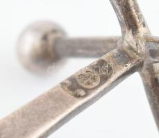 Ezüst (Ag) Antik késbak, 1840, jelzett, h: 9,5 cm, nettó: 23,7 g