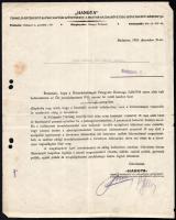 1934-39 Hangya Szövetkezet 2 db levele főellenőrnek, fejléces papíron, hajtásnyomokkal