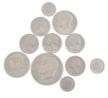 Amerikai Egyesült Államok 1965-1990. 1/4$ + 1971-1976. 1/2$ + 1972. 1$ + 1970-1990. 1D (3x) T:2,2-
...