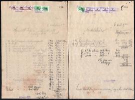 cca 1940-46 Ördög és Markovits autókellék kereskedés, Bp., 14 db számla sok számla illetékbélyeggel