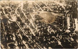 1920 Budapest I. Déli pályaudvar, Vérmező. Magyar aeroforgalmi részvénytársaság légi felvétele, photo + "Légi Posta Megnyitás Rákosi Repülő Nap" So. Stpl (ragasztónyom / gluemark)