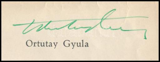 1949 Ortutay Gyula vallás és közoktatásügyi miniszter autográf aláírása előléptetési okmányon, hajtá...