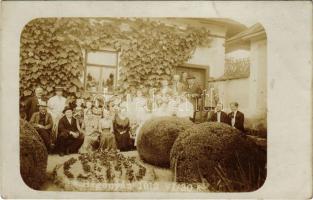 1912 Hontbagonya, Bagonya, Bohunice; családi csoportkép eljegyzéskor / engagement, family photo (Rb)