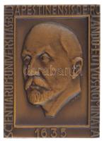 Iván István (1905-1968) 1960. 325 éves az Eötvös Lóránd Tudományegyetem egyoldalas, bronz plakett, eredeti tokban (55x40mm) T:1-