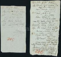 1842 2 db orvosi recept, Dr. Heim által kiállítva, latin és magyar nyelven