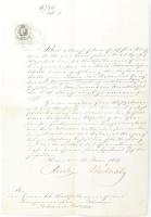 1859 Bach belügyminisztériuma által kiállított úrbéri törvényszéki ítélet Nádasdy aláírással