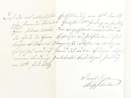 1859 Bach belügyminisztériuma által kiállított úrbéri törvényszéki ítélet Nádasdy aláírással