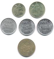 Monaco 1974. 10c Al-bronz "III. Rainier" + 1974. 20c Al-bronz "III. Rainier" + 1...