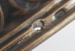 Ezüst (Ag) kínáló, üvegbetét nélkül, jelzett, kopásokkal, d: 25 cm, nettó: 283g