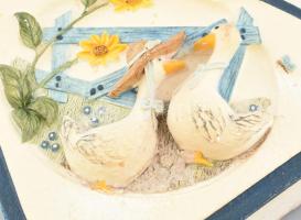 Ludas szalvétatartó, kopott, jelzés nélkül, falra akasztható, 20x23 cm