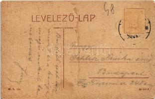 1909 Temesvár, Timisoara; Bonnácz utca, Józsefvárosi takarékpénztár, villamos, vasútállomás. W.L. 12...