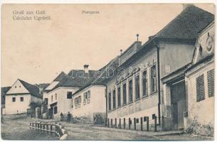 1917 Ugra, Szászugra, Ungra, Galt; Pfarrgasse / Plébánia utca / Parish Street (r)