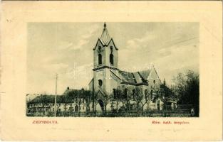 1912 Zsombolya, Hatzfeld, Jimbolia; Római katolikus templom. W.L. Bp. 6653. / Catholic church (EK)