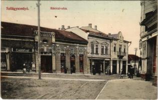 1915 Szilágysomlyó, Simleu Silvaniei; Rákóczi utca, Medve szálloda, Markovits és Társa üzlete. Csernecz József kiadása / street view, hotel, shops (EM)