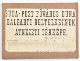 1876 Budapest főváros budai része egész területének térképe, kőnyomatos térkép, vászonra kasírozva, ...