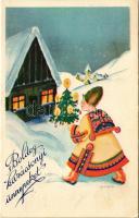 1933 Boldog karácsonyi ünnepeket! Mallász Gitta terve. / Christmas greeting
