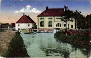 1915 Szászrégen, Reghin; Villanytelep. Bischitz kiadása / Elektrizitätswerk / electric power plant, power station (EK)