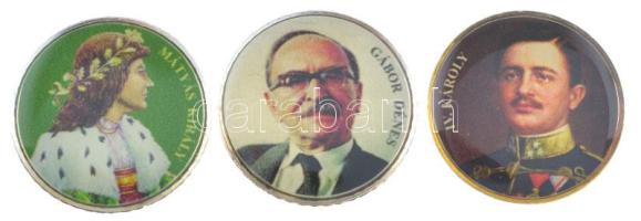 2002-2019. 50c (3xklf) "Mátyás király, Gábor Dénes, IV. Károly" multicolor hátoldallal T:1- 2002-2019. 50 euro cent (3xdiff) "King Matyas, Dénes Gábor, IV. Charles" with multicolor reverse side C:AU