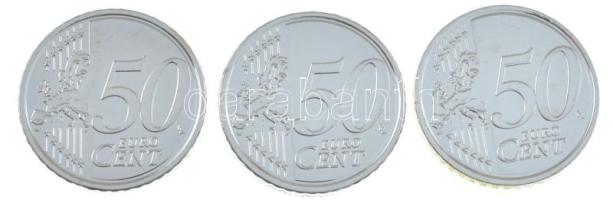2002-2019. 50c (3xklf) "Mátyás király, Gábor Dénes, IV. Károly" multicolor hátoldallal T:1...