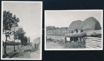 1933 Tápiógyörgye, tájképek, 2 db fotó, 9×6 cm