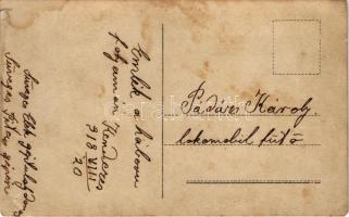 1918 Kenderes, cséplés, cséplőgép, Süveges Elek géptulajdonos. photo (Rb)