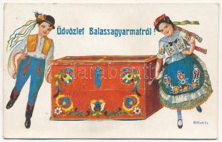 1940 Balassagyarmat, Népviseletes leporello s: Klaudinyi