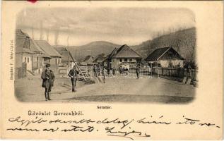 Bereck, Bereczk, Bretcu; Sétatér. Bogdán F. fényképész / street view, square (EK)