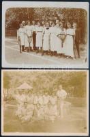 1925 Debrecen, teniszezők, 2 db fotó, 9×12 cm