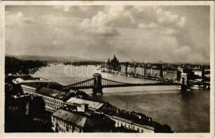 1930 Budapest, Dunapart a Gellérthegyről, Lánchíd