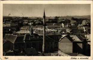 1940 Eger, Látkép a minarettel (fa)