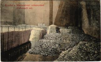 1917 Marosújvár, Uioara, Ocna Mures; Sóbánya, felvágott só. Fűssy József kiadása / salt mine interior (EB)