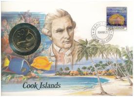 Cook-szigetek 1987. 50c Cu-Ni felbélyegzett borítékban, bélyegzéssel T:1  Cook Islands 1987. 50 Cents Cu-Ni in envelope with stamp C:AU