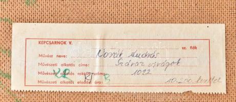 Novák András (1936-2017): Száraz virágok. Olajtempera, farost, jelzett, hátoldalán autográf feliratt...