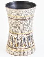 Retró kerámia váza, jelzés nélkül, hibátlan, m: 15,5 cm