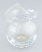 Formano üveg váza, jelzett, hibátlan, m: 12 cm