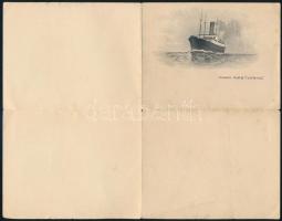 cca 1910 Cunard R. M. S. Ivernia óceánjáró levélpapírja, hajtott