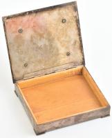 1930 körül, Budapest Állatkert emlékdoboz, ezüstözött fém, fabetéttel, kis kopásokkal, 12x13,5 cm