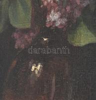 Szontágh Tibor (1873-1930): Csendélet. Olaj, vászon, jelzett. Sérült. Dekoratív fakeretben. 60×50 cm