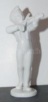 Jelzés nélküli hegedülő kisfiú porcelán szobra 14cm-es magassággal, hibátlan állapotban