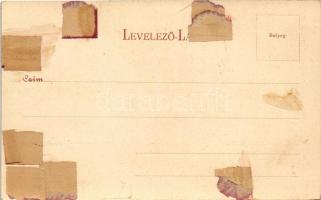 Kolozsvár, Cluj; Mátyás király tér részlet és Takarékpénztár épület, Wolff J. gyógyszertára, Akontz ...