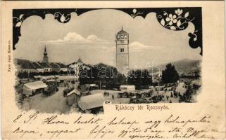 1901 Rozsnyó, Roznava; Rákóczi tér, piac. Falvi Jenő kiadása / market (EK)