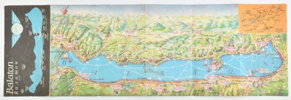 cca 1960-1970 Balatoni térképe és ismertető prospektus, IBUSZ kiadvány
