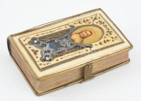 Régi díszes imakönyv 1889, sérült, 12x8 cm