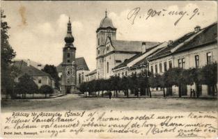 1905 Rozsnyó, Roznava (Gömör); Rákóczy tér. Falvi Jenő kiadása / square (Rb)