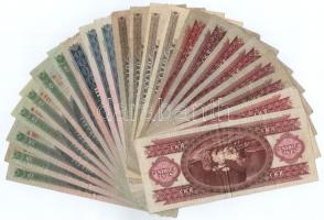 1949-1992. 10Ft-100Ft (22db, 13xklf) T:III,III- közte szép papír