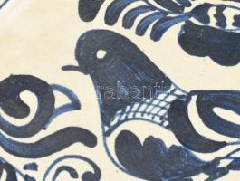 Korondi madaras tányér, jelzés nélkül, kopásokkal, d: 31 cm