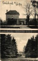 1914 Szákul, Sacu; Radossevich kastély. Hátoldalon Br. Elisabeth Radossevich levele / Radossevich Kastell / castle, park. Letter of Br. Elisabeth Radossevich on the backside (EB)
